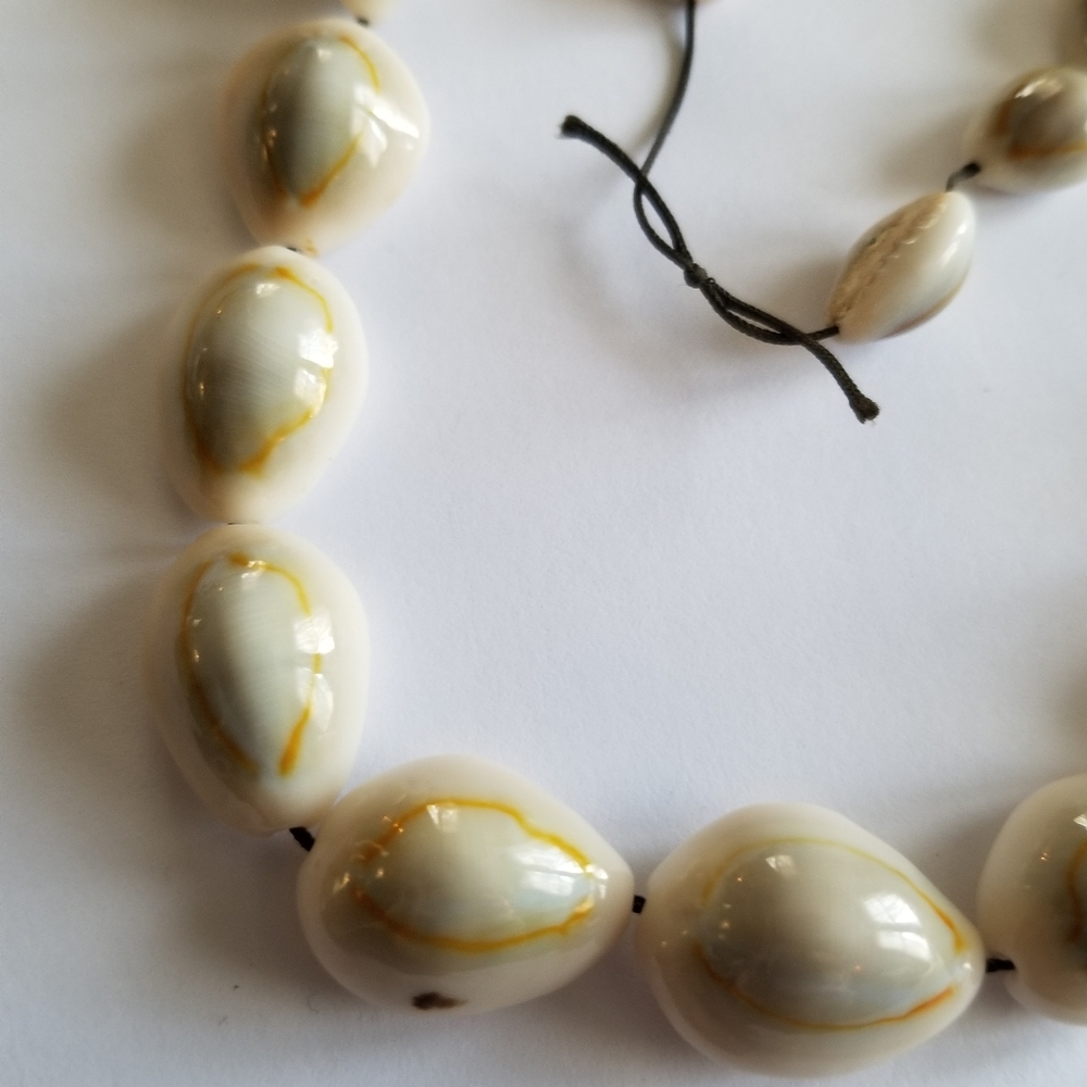 Vintage seashell necklace lei luau beach ocean jewelry cowrie surfer surf - Picture 6 of 9